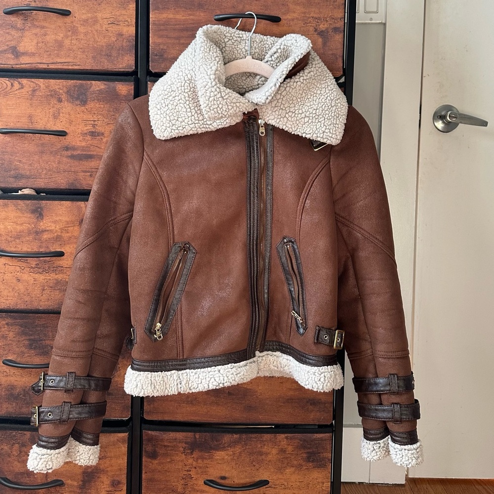 Miss Sixty vintage shearling suede jacket